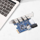 PCI-E X1 to USB3.0 Riser Card PCI Express USB3 4 Port Expansion Adapter Extender