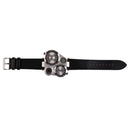 OULM Military Army Dual Time Zone Big White Dial Black Leather Sports Watch