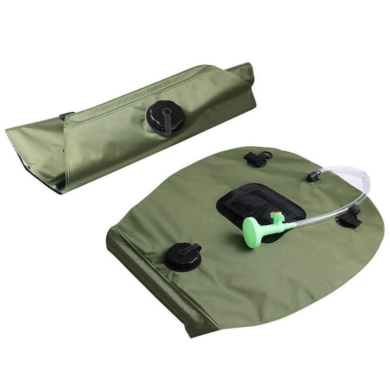Outdoor Camping Water Storage Bag Portable Solar Shower Bath Bags (Green) Newly