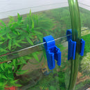 Aquarium Filtration Water Pipe Bucket Clip Tube Flow Control Clamp (Blue) Newly