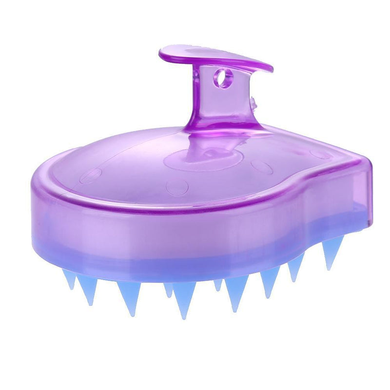 Silicone Shampoo Scalp Massage Brush Shower Body Massager Brushes (Purple)
