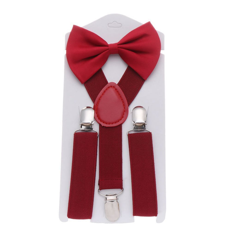 Wedding Dress Baby Cow Tie Belts Printed Bow Tie Kids Suspenders Elastic Braces