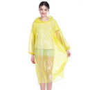 Emergency Rain Poncho Waterproof Coat Cape Disposable for Camping (Yellow) Newly