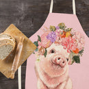 Pig Printed Women Kitchen Aprons Linen Oil-proof Apron (82x68cm)