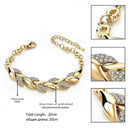 Gift Braided Leaf Bracelets Crystal Bangle Shiny Bridal Wedding Jewelry