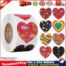500pcs/roll Colorful Heart Shaped Stickers Self-adhesive Labels (1 inch) Newly