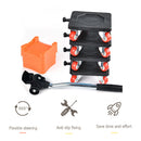 Household Transport Heavy Furniture Mover Wheeled Rollers Bar (Black)