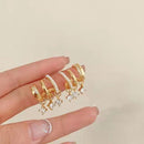 Women Jewellry Trendy Peal Ear Row Sparkling Earrings Earrings Diamond Stud