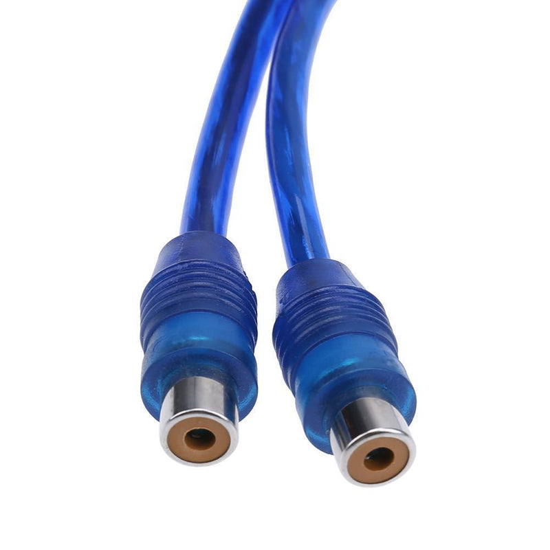 1pc 30cm 2 RCA Female to 1 RCA Male Splitter Cable for Car Audio System Newly