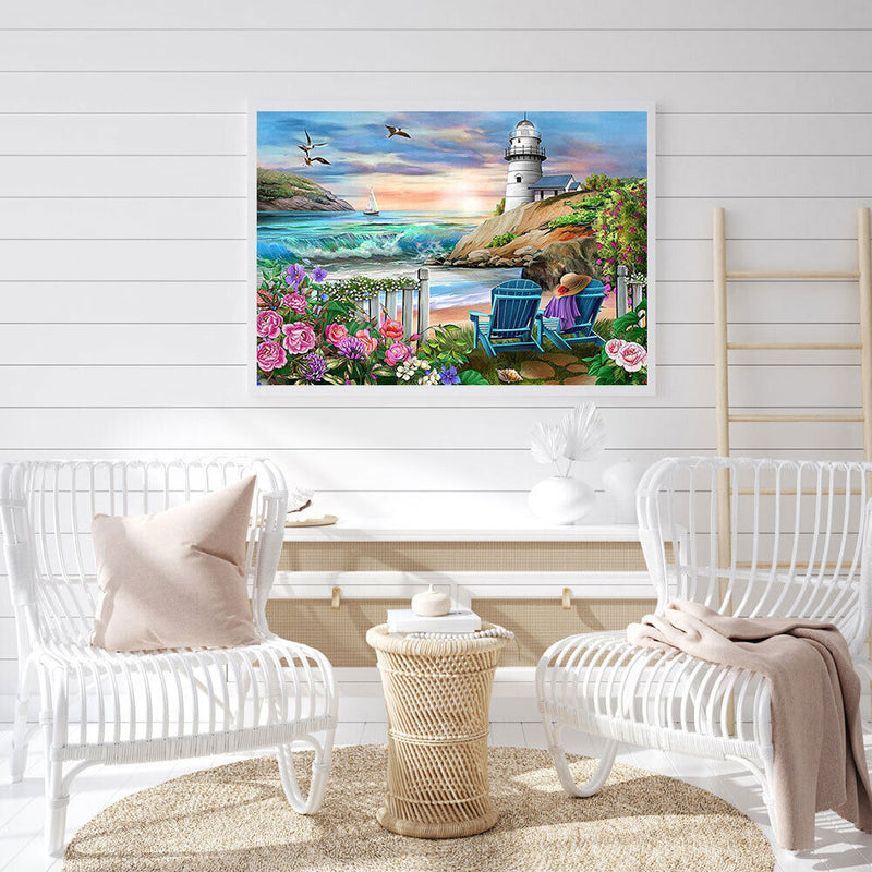 Beach Vacation Diamond Painting Kits Full Round Drill 24 Colors 60x50cm (V2421)