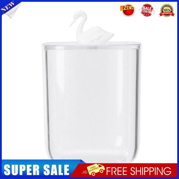Clear Acrylic Storage Box Cotton Pad Swab Cosmetic Animal Case Washroom (B)