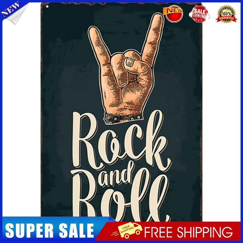 Rock and Roll Retro Metal Plate Tin Sign Plaque Poster for Bar Club Decor