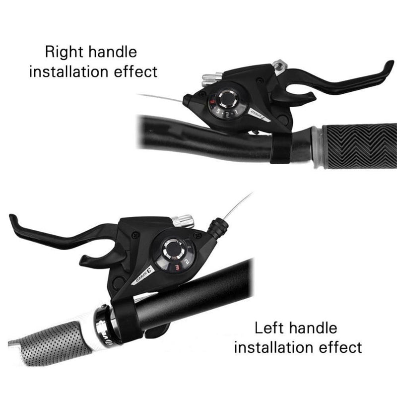 Durable 3 Speed Black Bike Accessories Speed Set Brake Shifter Sets V-Brake