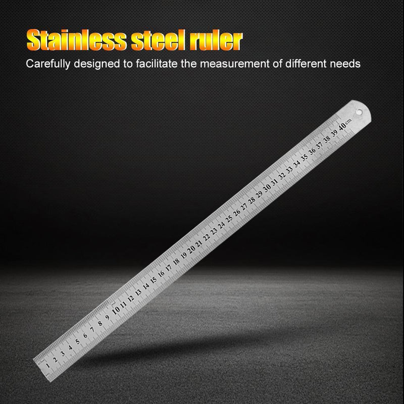 Stainless Steel Metal Straight Ruler Double Sided Measuring Tool (300mm)