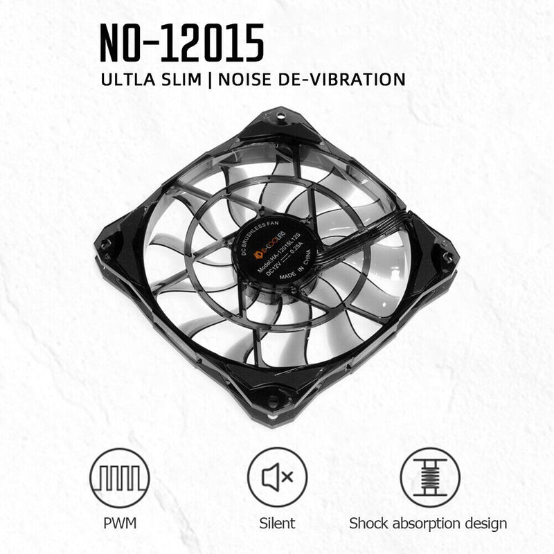 ID-COOLING 12cm Thin Chassis Cooling Fan for PC Case CPU 4 Pin Silent Radiator