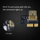 VER009C-PLUS PCIe Riser with LED USB 3.0 PCI-E 1X to 16X Extender (Red)
