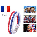World Cup National Flag Leather Bracelets Weave Braided Wristband/RU Newly