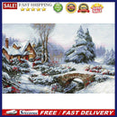 Full Embroidery DIY Canvas Craft Stamped 11CT Cross Stitch Snow Scene Art Kit