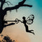 Iron Metal Fairy Silhouette Artwork for Wall Decor Garden Home Decor (A) Newly