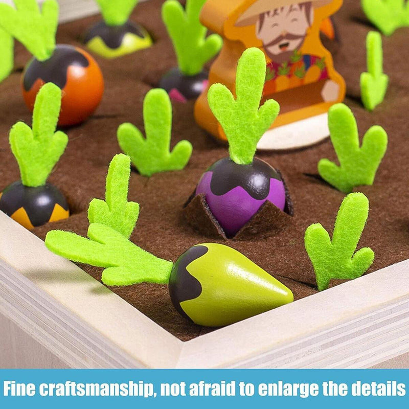 Montessori Toys for Toddlers Carrot Harvest Shaped & Size Matching Game_