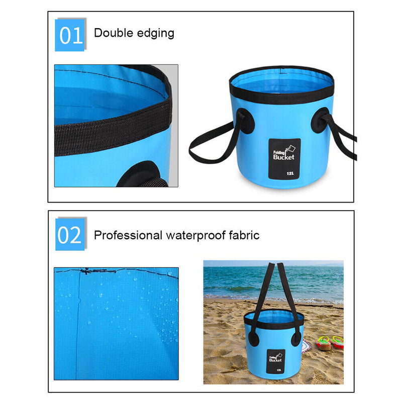 20L Portable Folding Bucket Outdoor Fishing Car Wash Water Storage (Blue)