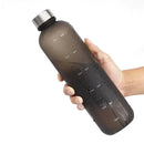 1L Large Capacity Water Bottle Portable Plastic Water Cup (Black Frosted) Newly