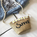 Straw Messenger Bags Woven Beach Crossbody Women Shoulder Handbags (Camel)