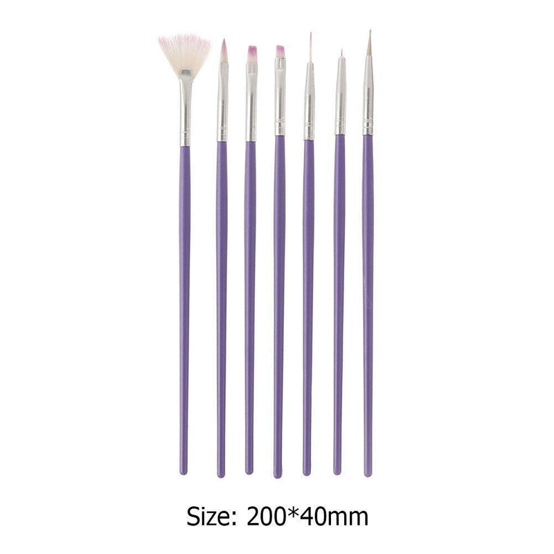 7pcs Manicure Design Painting Pen Gel Polish Builder Carving Nail Art Brush