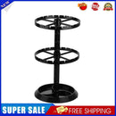 Rotating Jewelry Display Stand Plastic Earrings Rack Necklace Dish (Black)