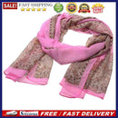 Women Chiffon Scarf Vintga Printing Elegant Shawls Silk Scarf (Pink)