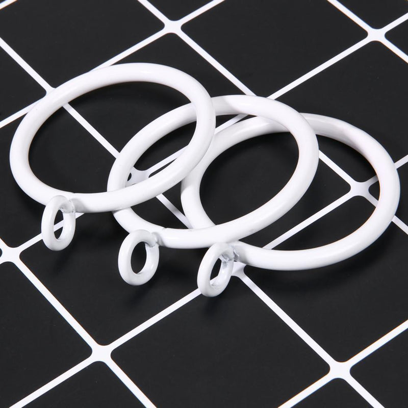10pcs Metal Ring Window Shower Curtain Rings Hanging Clamp Hoop (White)