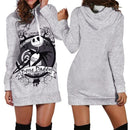Women Hooded Tops Long Sleeve Print Loose Casual Long Section Pocket Pullovers
