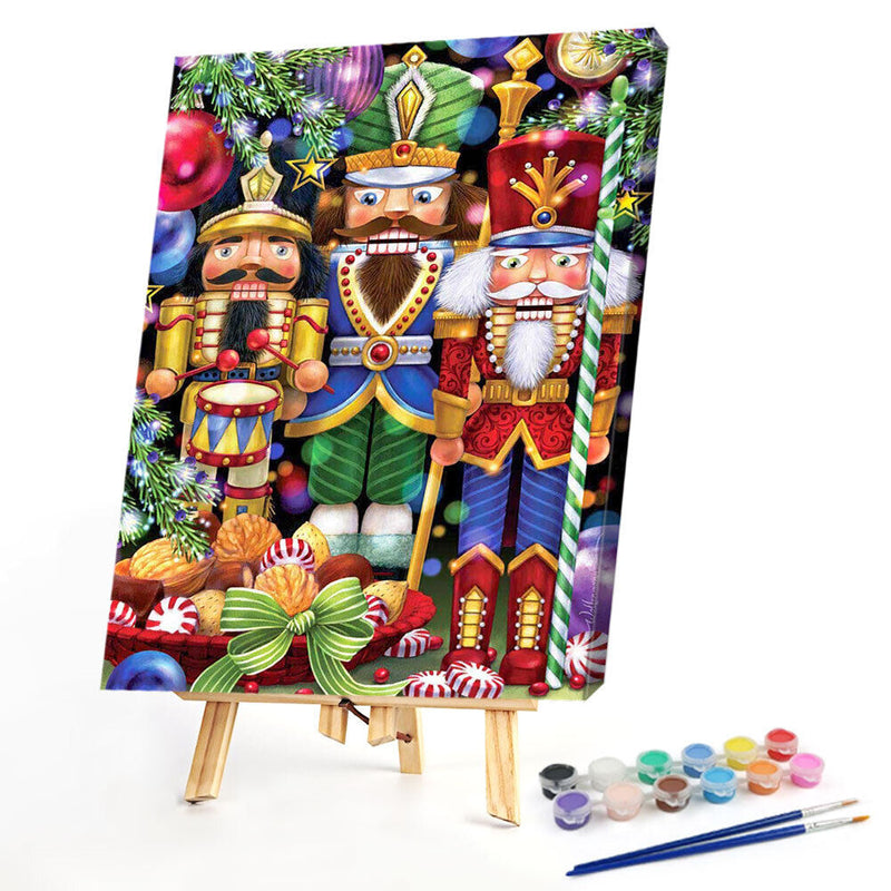 DIY Craft Nutcracker Oil Paint By Numbers Kits Canvas Picture Wall Art Cartoon