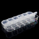 12 Grids Clear Beads Storage Box for Nail Art Manicure Jewelry Display Case