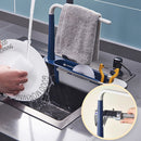 Telescopic Sink Drain Racks Organizer Soap Basket Kitchen Storage (Blue) Newly
