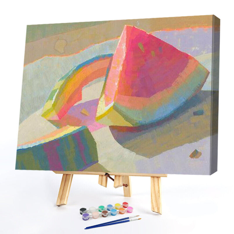 Color Watermelon Colouring Oil Canvas DIY Hand Painted Kit Paint By Numbers Gift