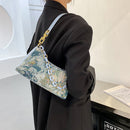 Retro Women Oil Painting Flower Printed Shoulder Underarm Bag Casual Handbags