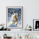 Horse Running In Snow Diamond Painting Kits Full Round Drill Home Wall Decor