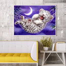 5D Full Round Drill Wall Poster DIY Little Tiger Rhinestone Diamond Painting Kit