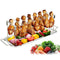 Folding Chicken Wing Leg Rack+Tray Stainless Steel Grill Roaster Stand BBQ