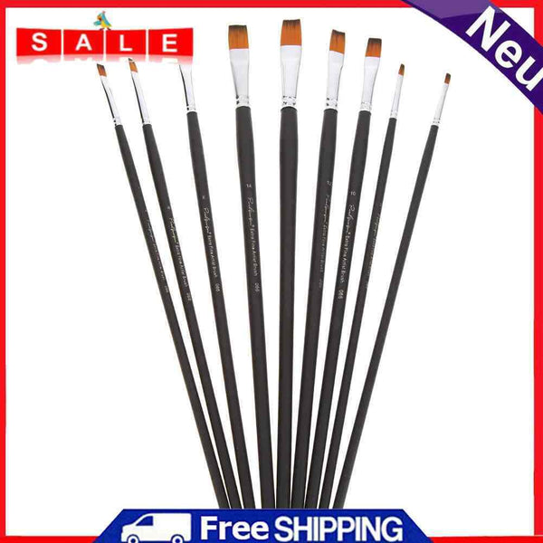 9pcs Nylon Hair Artist Watercolor Paint Brush Pens for DIY Oil Acrylic Painting