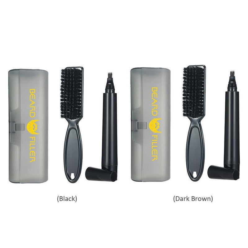 Portable Beard Filling Pen Kit Moustache Pencil Styling Tool (Dark Brown)