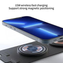 15W 3 in 1 Wireless Charger Foldable Clear Glass Portable Fast Charger.