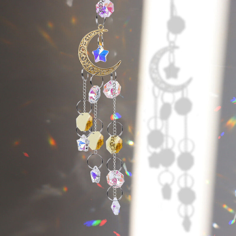 Crystal Light Catchers Hanging Chandelier Prisms Ornament Rainbow Maker Dec