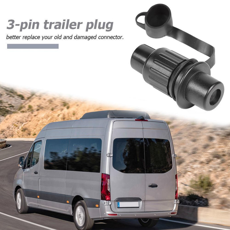 3 Pin 12V EU Waterproof Cable Connector Socket Plug for Trailer Caravan Tru