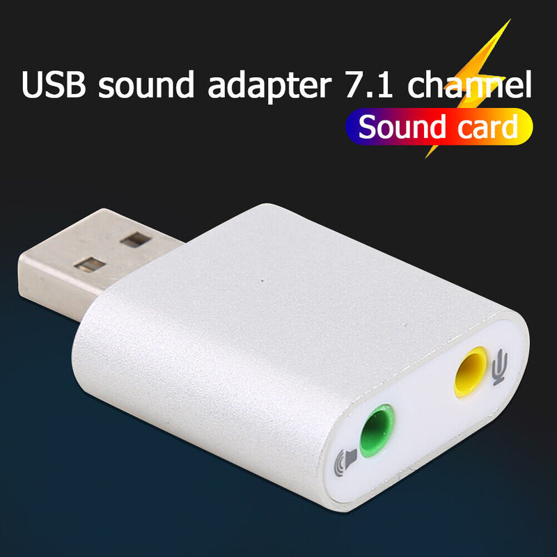 USB Sound Card 7.1 Channel External USB To 3.5mm Audio Adapter for Laptop Newly