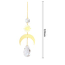 Hanging Crystal Light Catcher Metal Moon Sun Garden Wall Wind Chime (60) Newly