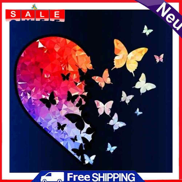 DIY Oil Paint by Numbers Heart Butterfly Acrylic Drawing Kit Coloring Picture