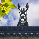 Animal Fence Metal Peeping Silhouette Donkey Cow Standing Art Statues (A) Newly