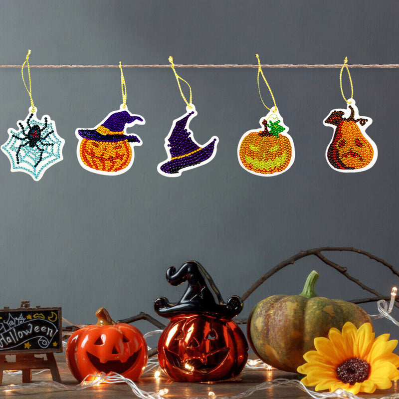 10pcs Halloween Decorative Diamond Painting During DIY Hanging Mosaic Ornaments